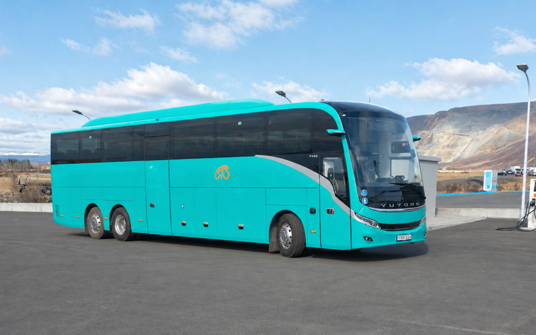 45-passenger, green electric bus